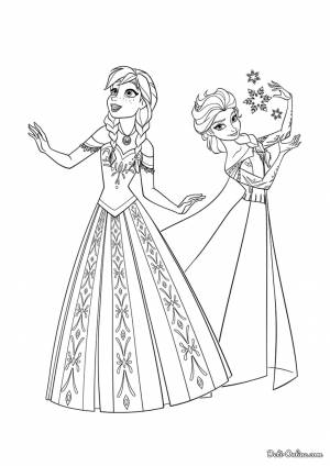 Раскраска принцессы Ан и Эльза