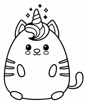 Раскраски Единорожка кот
