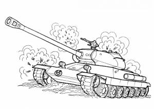 Раскраска Советский танк ИС-6