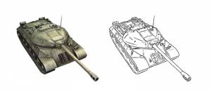 Учимся рисовать тяжелый танк ИС-3