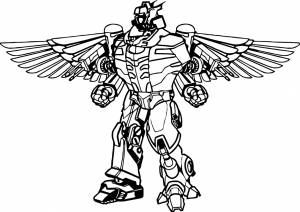 Раскраска Робот с крыльями
