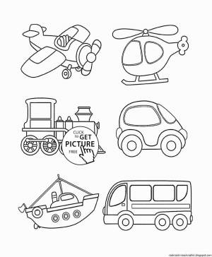 Раскраски Транспорт картинки для детей