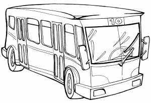 Раскраска Пассажирский автобус № 10
