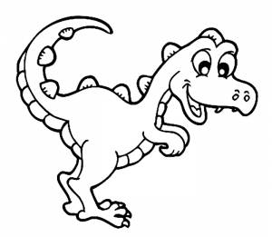 Раскраска для детей младшего возраста с забавными динозаврами