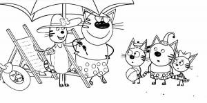 Раскраски Три кота для малышей