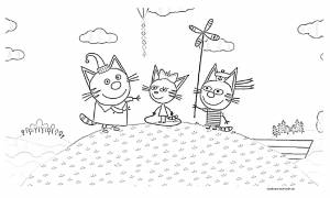 Раскраски из мультика Три кота