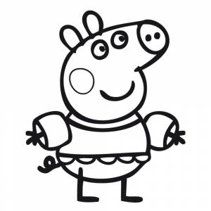 Раскраска Свинка Пеппа с налокотниками