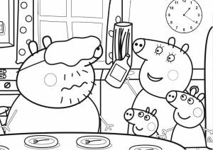 Раскраска «Свинка Пеппа и её семья»