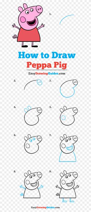 Легкий рисунок свинки пеппы