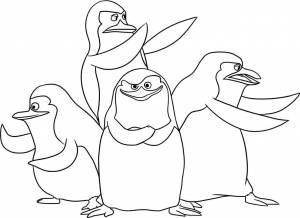 Раскраска «Пингвины из Мадагаскара»