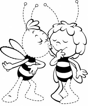 Раскраска пчела Майя и Вилли