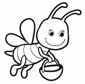 Раскраска Милая пчелка