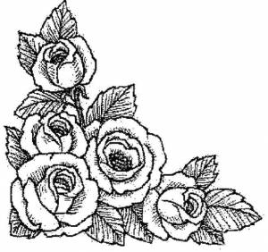 Раскраски цветы, Раскраска Букет роз цветы