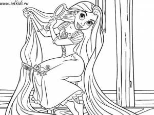Раскраска Рапунцель принцесса для девочек   Дисней для детей