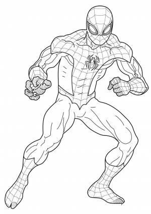 Раскраска Человек паук в полный рост