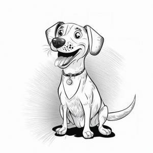 Иллюстрация контура собаки для раскраски страницы книги раскраска для детей и взрослых