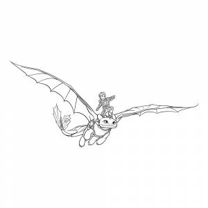 Раскраска Викинг Иккинг и дракон Беззубик