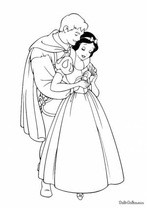 Раскраска Принцесса Белоснежка и принц