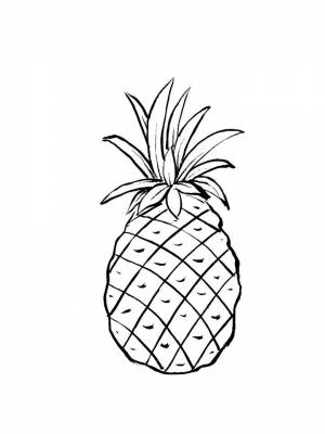 Раскраска Ананас картинка  онлайн