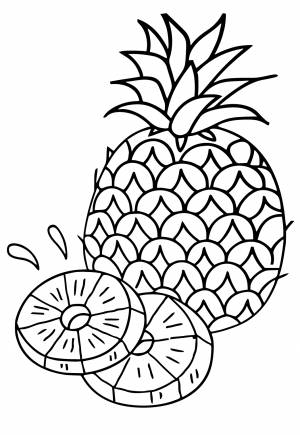 Раскраска Ананас Ломтики