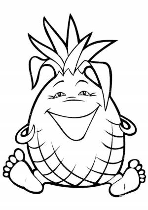 Раскраска ананас улыбкой