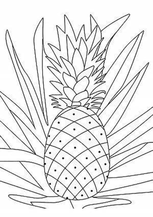 Раскраски, раскраска ананас