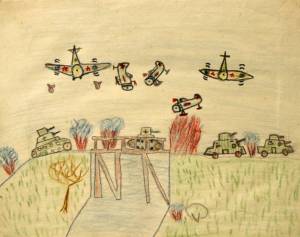 Рисунки казанских детей 1941-1942 гг