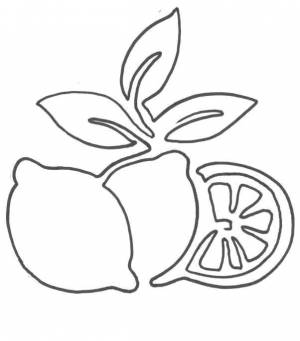 Раскраски Раскраска Кислый лимон фрукты