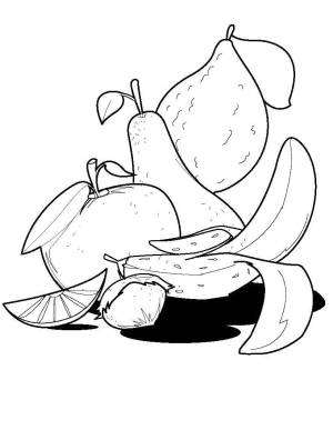 Раскраски фрукты, Раскраска Лимон в разрезе фрукты