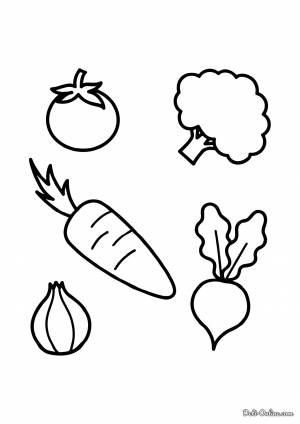 Раскраска Овощи для малышей