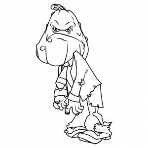 Раскраска Зомби кабачок