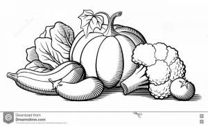 Раскраски Овощи натюрморт