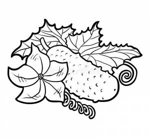 Книжка-раскраска, огурец иллюстрация вектора