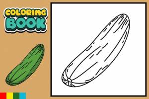 Книжка-раскраска для детей вектор огурца
