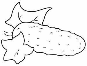 Раскраска Вкусный огурец