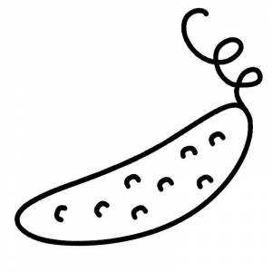 Раскраска мультяшный огурец