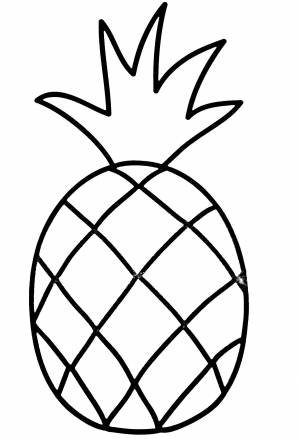 Раскраска ананас, шаблон ананаса для вырезания