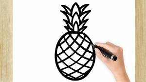 COMO DIBUJAR UNA PIÑA SUPER FÁCIL