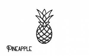 Винтажный рисованной ананас премиум вектор