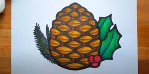 Как нарисовать шишку