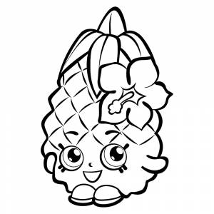 Раскраска Шопкинс Ананас