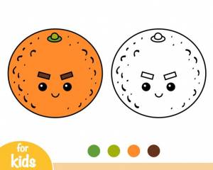 Книжка-раскраска для детей апельсин с милым личиком