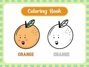 Фруктовый апельсин раскраска для детей