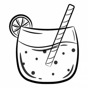 Апельсиновый сок милый рисунок для школьной карточки эскиз для раскраски