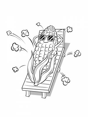 Раскраска Кукуруза  картинку для детей