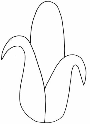Раскраски Раскраска Контур початок кукурузы Кукуруза