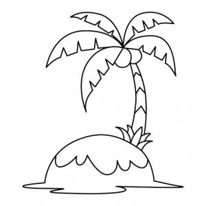 Милый вектор иллюстрации страницы раскраски мультфильма кокосовой пальмы для детей книжка-раскраска