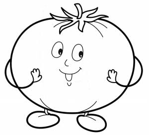 Раскраска Румяный помидор