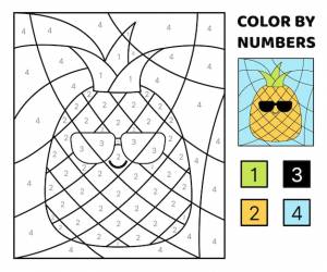 Ананас раскраска по номерам squishmallow раскраска игра для детей каваи мультяшный вектор