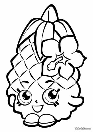 Раскраска Шопкинс Ананас